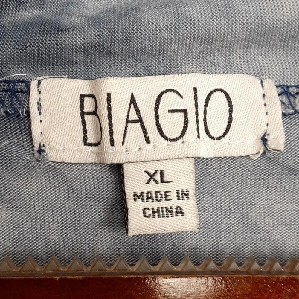 Biagio Boho Blue Waterfall Tie Dye Open Draped Cardigan Sweater